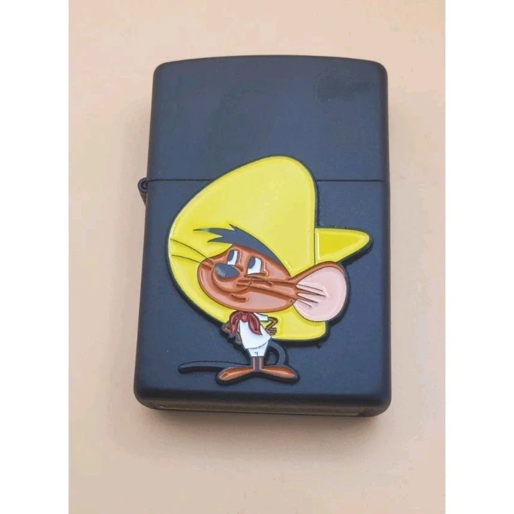 Zippo Lighter With A Fastest Mouse Medallion Matt Black